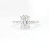 Stunning 2.0 CT Oval Moissanite Engagement Ring with Hidden Halo & Pave Design 1