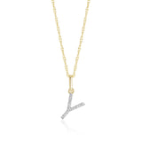 0.30 TCW Round Moissanite Diamond Customized Letter Pendant Necklace in Solid Gold 23