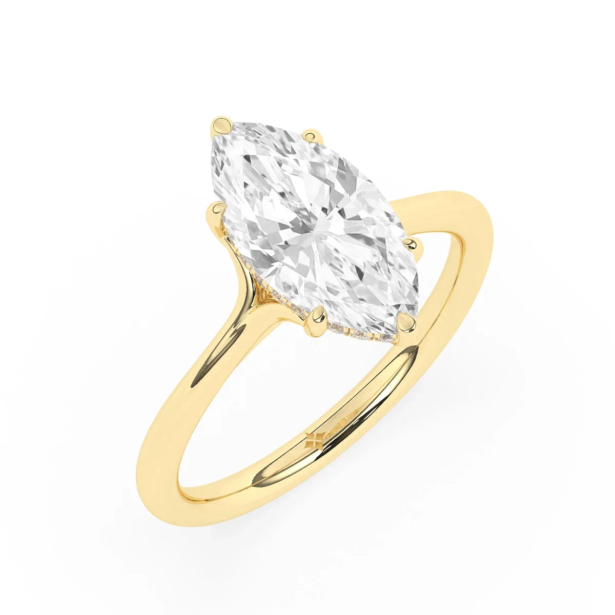 Stunning 2.0 CT Marquise Moissanite Engagement Ring with Hidden Halo Design 6