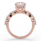 Stunning 2.0 CT Round Moissanite Engagement Ring with Hidden Halo & Pave Design 9