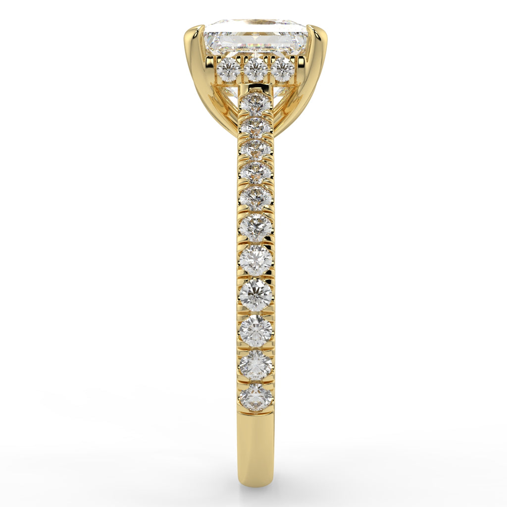 Stunning 1.30 CT Princess Moissanite Engagement Ring with Hidden Halo & Pave Design 2