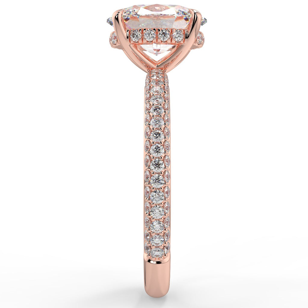 Stunning 2.11 CT Oval Moissanite Engagement Ring with Hidden Halo & Pave Design 10