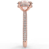 Stunning 2.11 CT Oval Moissanite Engagement Ring with Hidden Halo & Three Side Pave Design 10