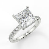 Stunning 1.70 T Princess Moissanite Engagement Ring with Hidden Halo & Pave Design 5