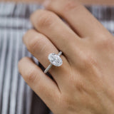 3.40 CT Oval Moissanite Ring Featuring Hidden Halo Style 3
