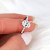 Stunning 1.5 CT Oval Moissanite Engagement Ring with Hidden Halo Design 2