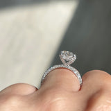 Stunning 2.0 CT Radiant Moissanite Engagement Ring with Hidden Halo & Pave Design 3