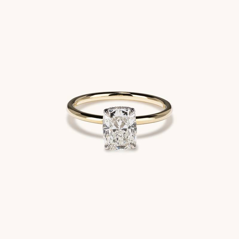 Stunning 1.80 CT Cushion Moissanite Engagement Ring with Hidden Halo Design 1