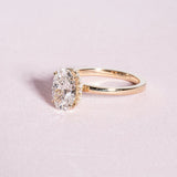 Stunning 1.73 CT Oval Cut Moissanite Engagement Ring with Hidden Halo & Pave Design 2