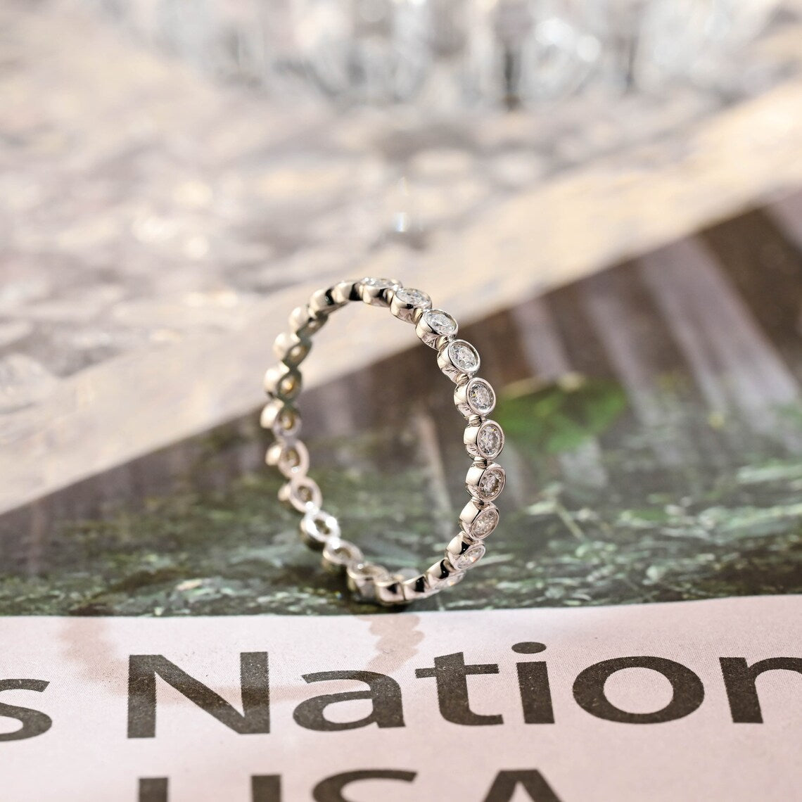 1.5 TCW Round Cut Moissanite Bridal Wedding Band 2