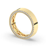 Delicate 0.80 TCW Moissanite Hidden Diamond Men's Wedding Band with Round Cut Stones in Solid Gold 4