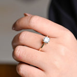 Stunning 1.0 - 2.0 CT Round Moissanite Engagement Ring with Hidden Halo Design 2