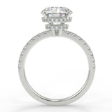 Stunning 2.0 CT Round Moissanite Engagement Ring with Hidden Halo & Pave Design 6