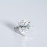 Stunning 5.0 CT Pear Moissanite Engagement Ring with Double Hidden Halo & Pave Design 1