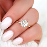 Stunning 2.0 CT Round Moissanite Engagement Ring with Hidden Halo Design 5