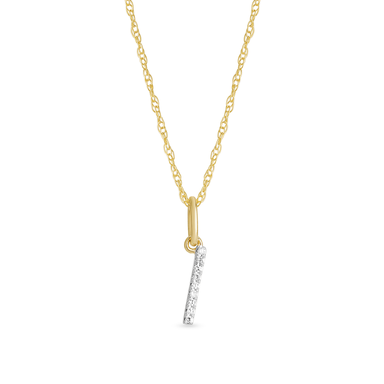 0.30 TCW Round Moissanite Diamond Customized Letter Pendant Necklace in Solid Gold 6