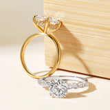 Stunning 1.5 CT Round Moissanite Engagement Ring with Pave & Hidden Halo Design 4