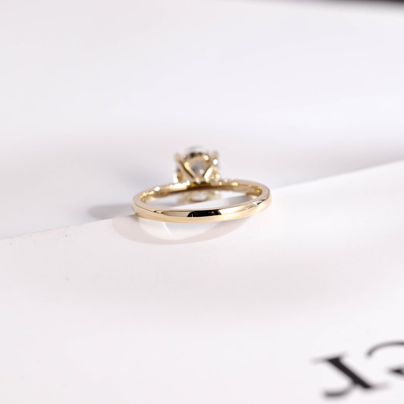 Stunning 1.0 - 2.0 CT Oval Moissanite Engagement Ring with Hidden Halo Design 9