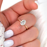 Stunning 1.5 CT Oval Moissanite Engagement Ring with Hidden Halo Design 4