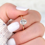 Stunning 1.5 CT Oval Moissanite Engagement Ring with Hidden Halo Design 6