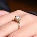 Stunning 1.0 - 2.0 CT Round Moissanite Engagement Ring with Hidden Halo Design 4