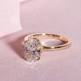 Stunning 1.73 CT Oval Cut Moissanite Engagement Ring with Hidden Halo & Pave Design 1