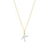 0.30 TCW Round Moissanite Diamond Customized Letter Pendant Necklace in Solid Gold 8