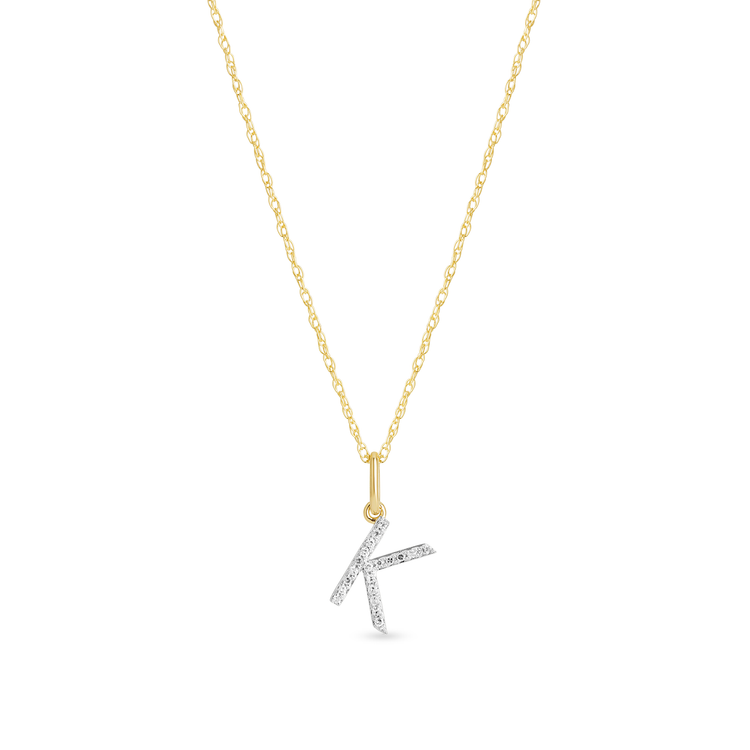 0.30 TCW Round Moissanite Diamond Customized Letter Pendant Necklace in Solid Gold 8