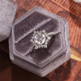 2.0 CT Round Shaped Moissanite Engagement Ring With Cluster Pave Accents 7
