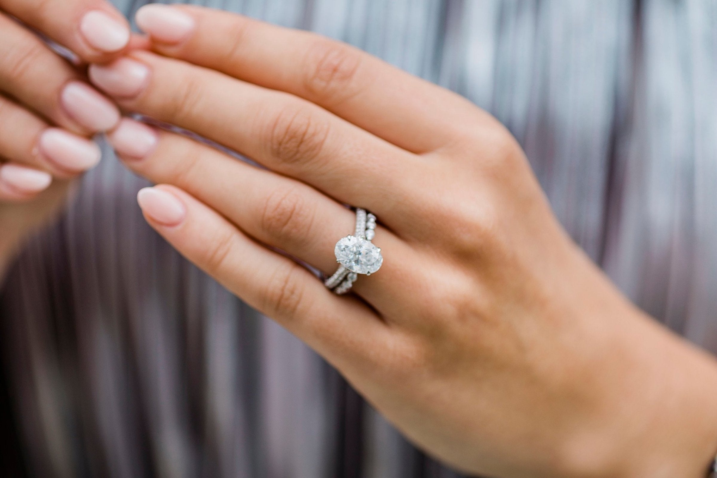 3.40 CT Oval Moissanite Ring Featuring Hidden Halo Style 8