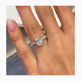 Stunning 1.75 CT Oval Cut Moissanite Engagement Ring with Hidden Halo & Pave Design 2
