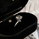 Stunning 2.0 CT Round Moissanite Engagement Ring with Hidden Halo Design 7