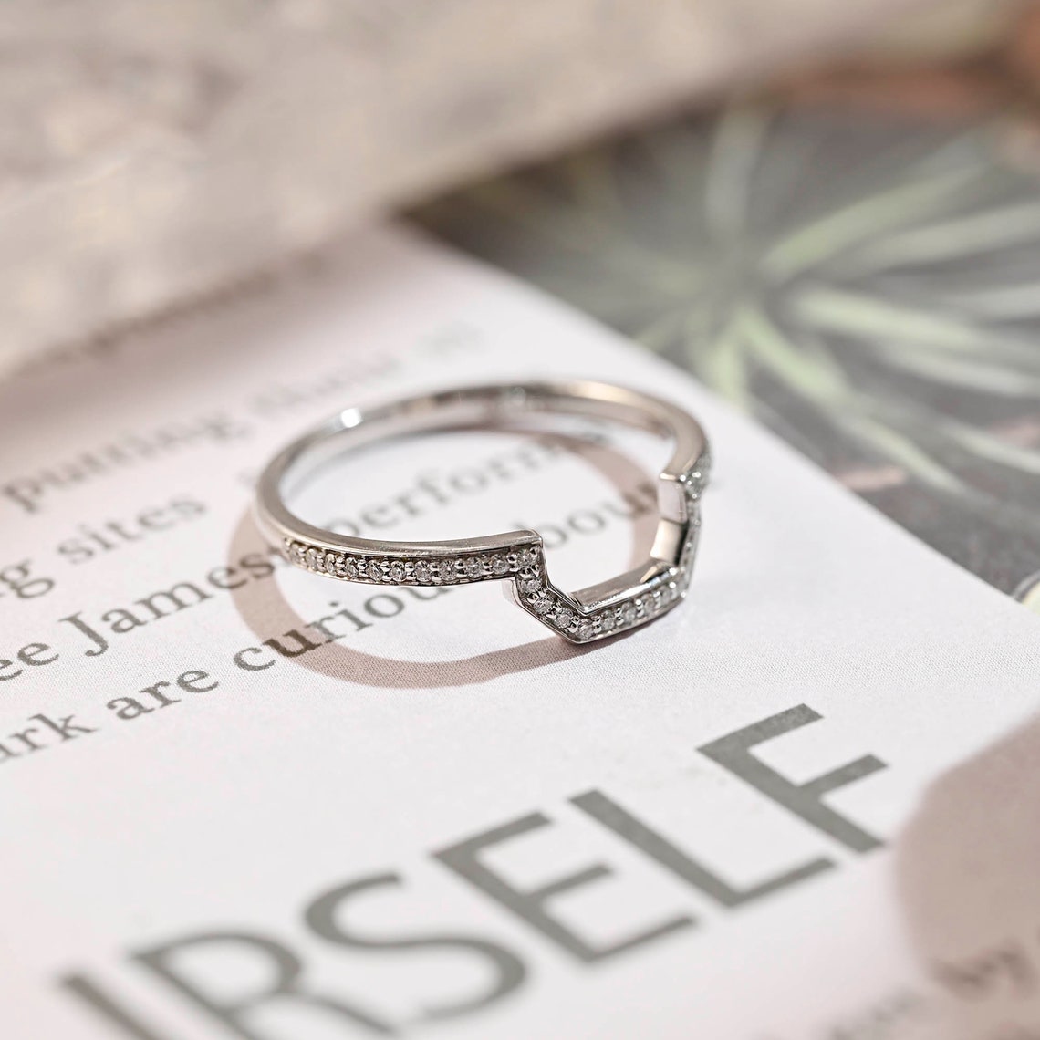 0.3 TCW Round Cut Shaped Moissanite Bridal Wedding Band 1