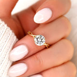 Stunning 2.0 CT Round Moissanite Engagement Ring with Hidden Halo Design 7