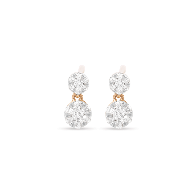 0.30 TCW Round Cut Moissanite Small Burst Dangle Earrings in Gold 2