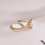 Stunning 1.0 - 2.0 CT Oval Moissanite Engagement Ring with Hidden Halo Design 10