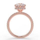 Stunning 2.0 CT Round Moissanite Engagement Ring with Double Hidden Halo & Pave Design 9