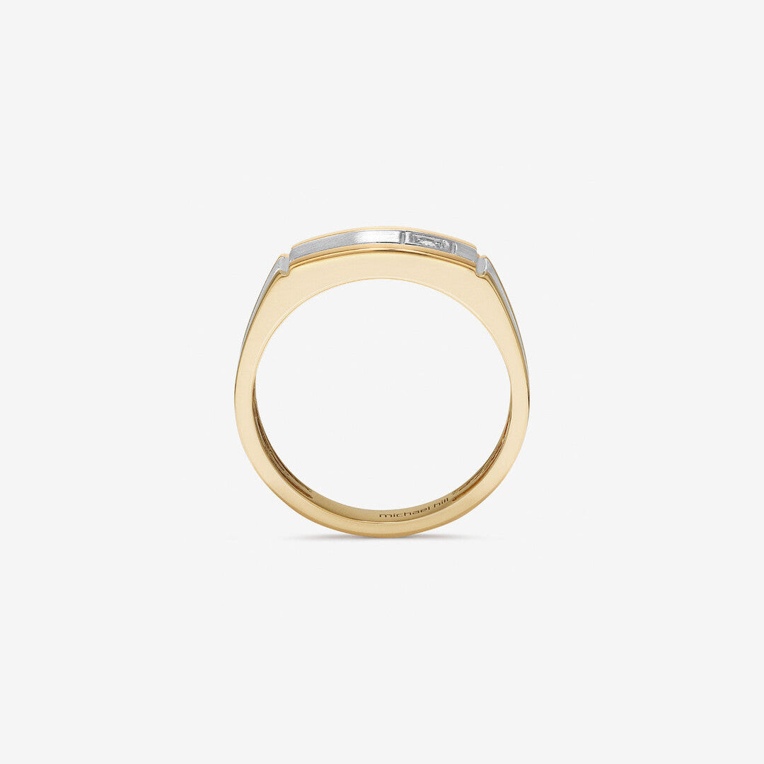 0.02 TCW Round Moissanite Sonet Men's Wedding Band in Solid Gold 2