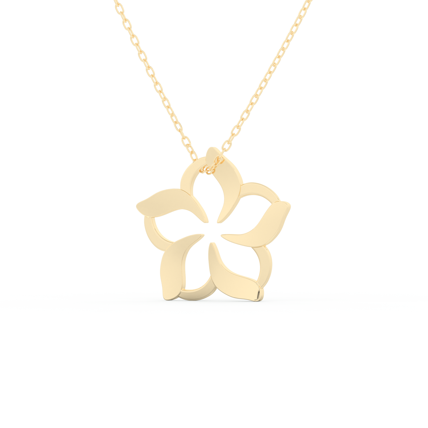 Stunning 0.23 CT Round Moissanite Diamond Flower Necklace in Solid Gold