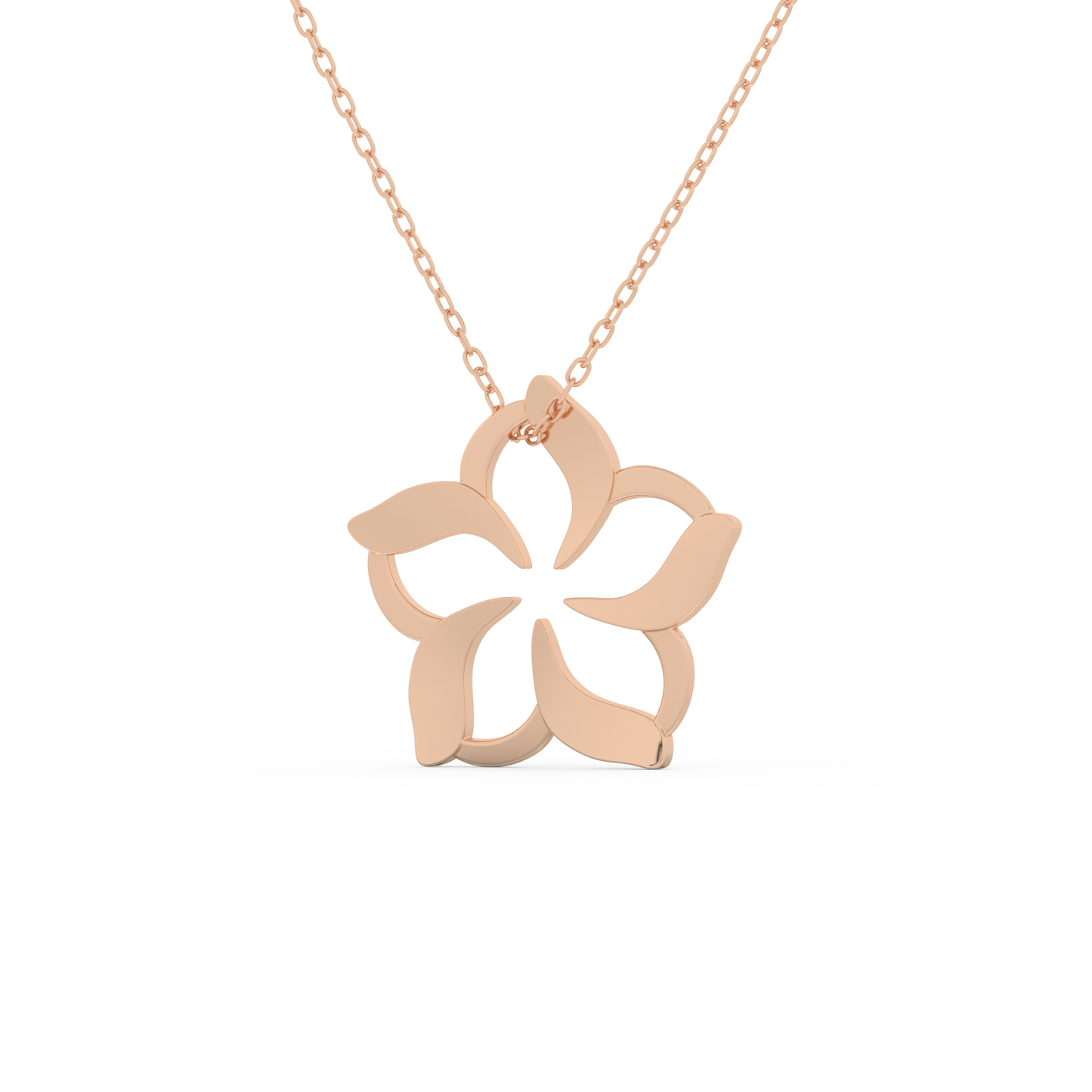 Stunning 0.23 CT Round Moissanite Diamond Flower Necklace in Solid Gold