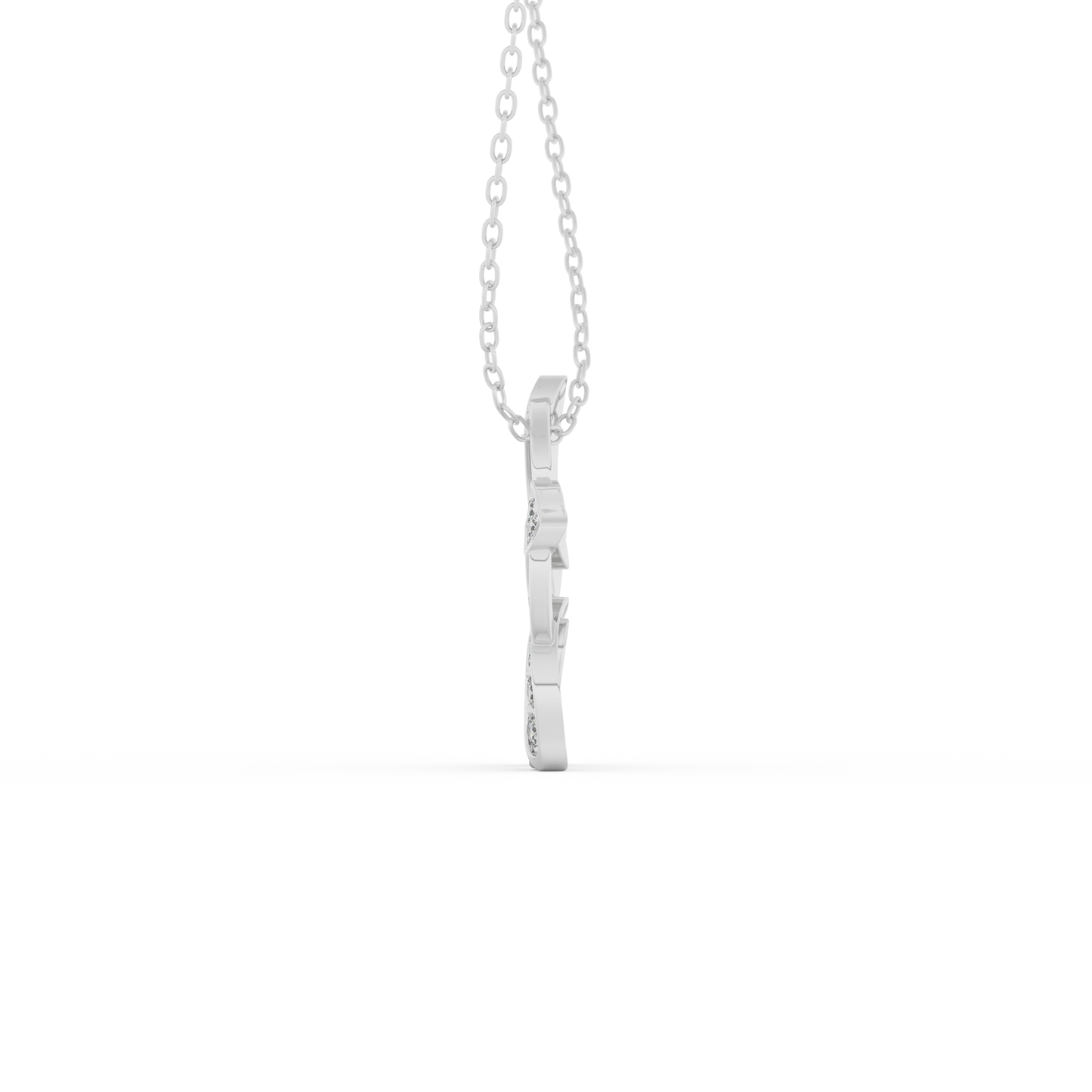 Stunning 0.23 CT Round Moissanite Diamond Flower Necklace in Solid Gold