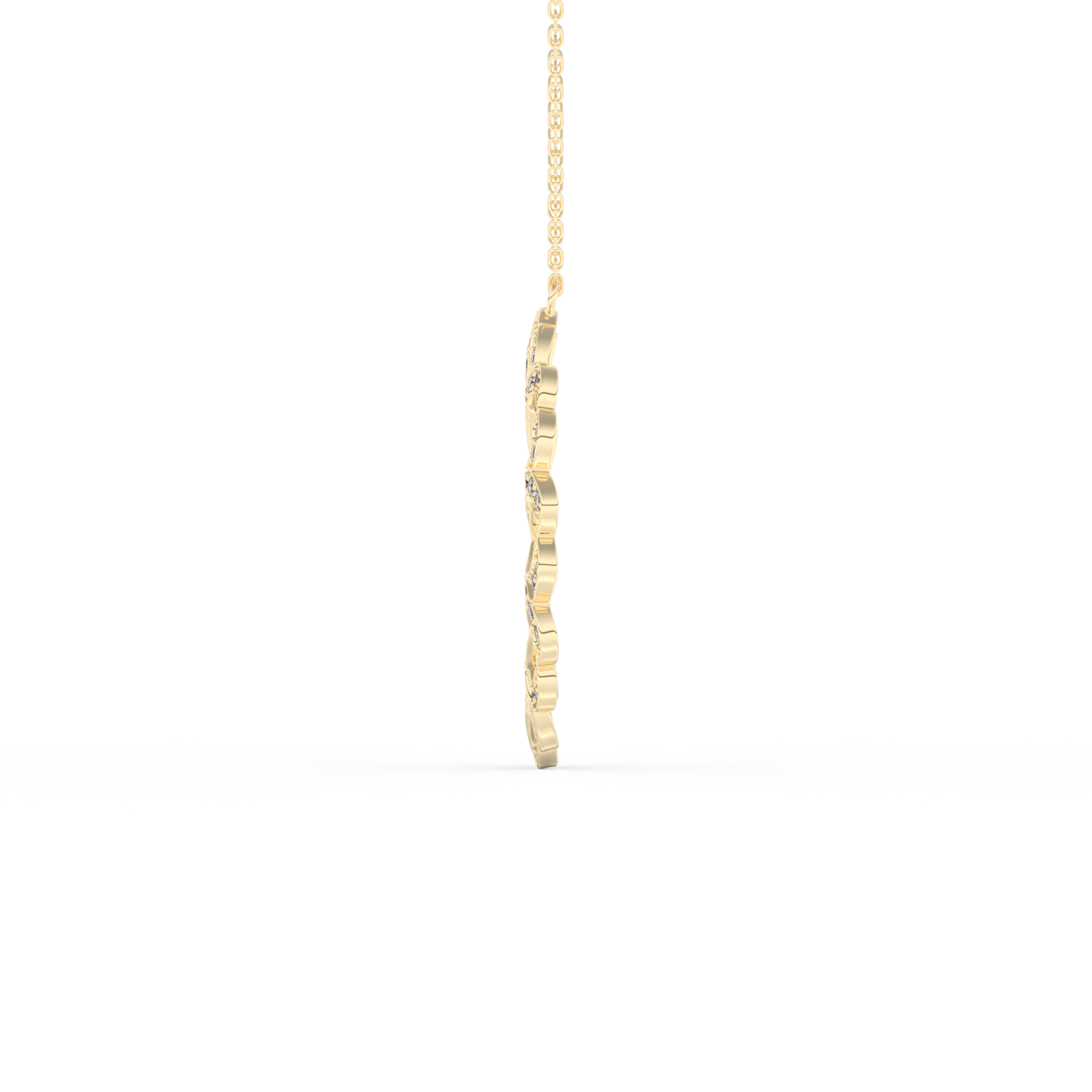 Stunning 0.302 CT Round Moissanite Diamond Spiral Necklace in Solid Gold
