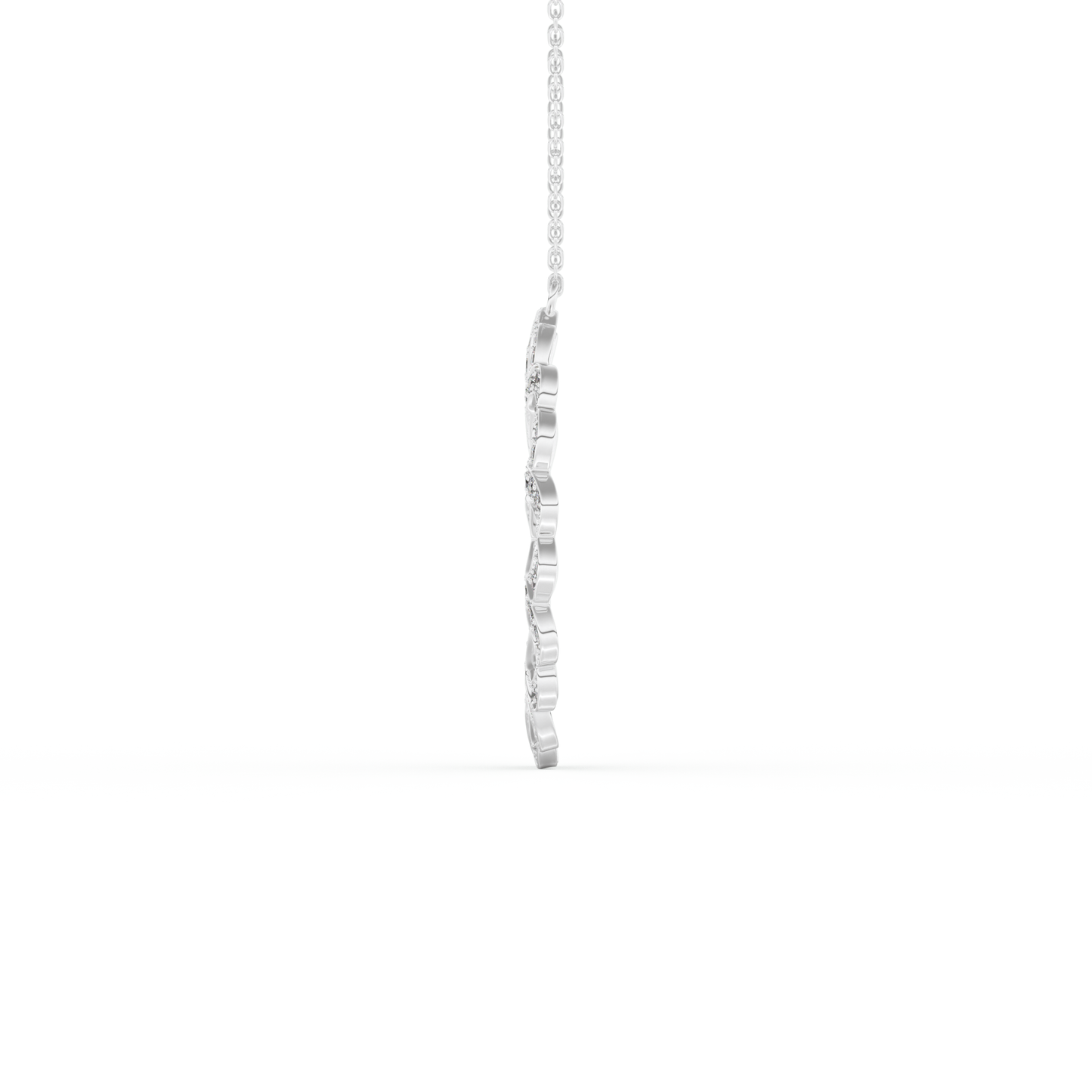 Stunning 0.302 CT Round Moissanite Diamond Spiral Necklace in Solid Gold