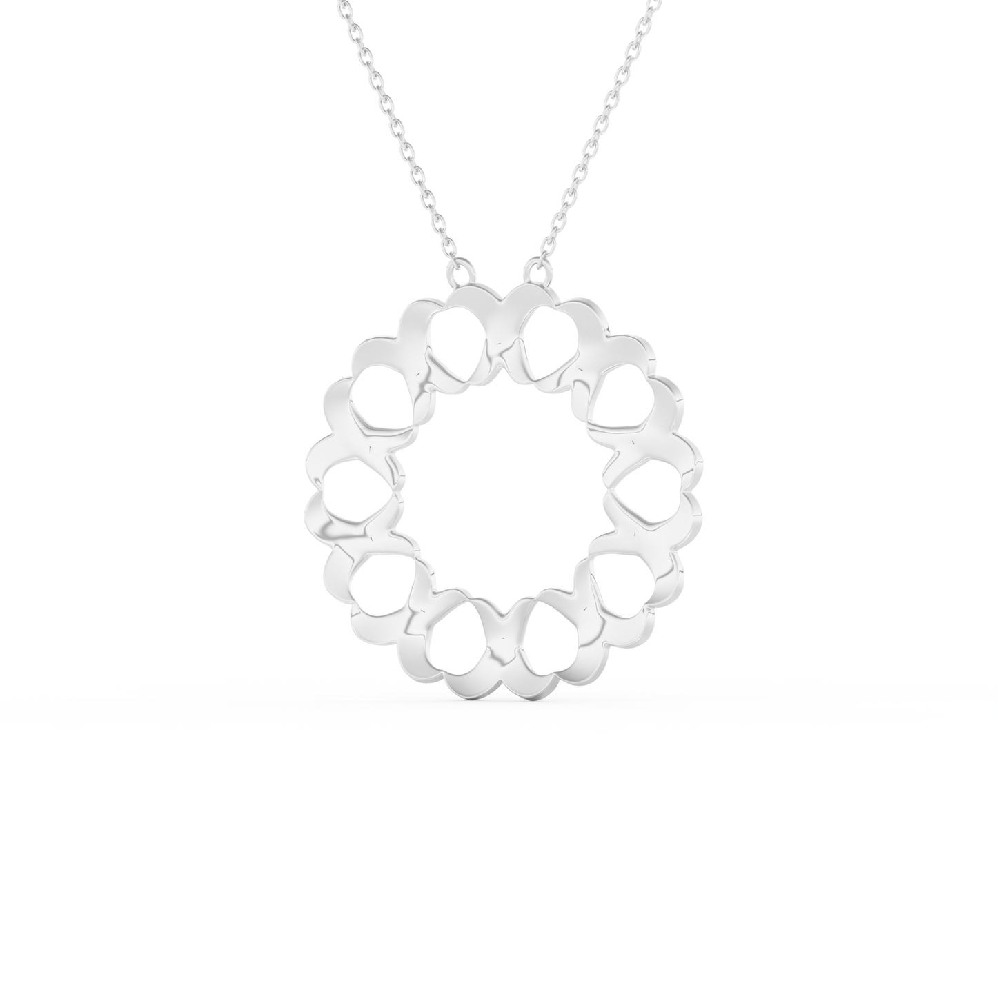 Stunning 0.302 CT Round Moissanite Diamond Spiral Necklace in Solid Gold