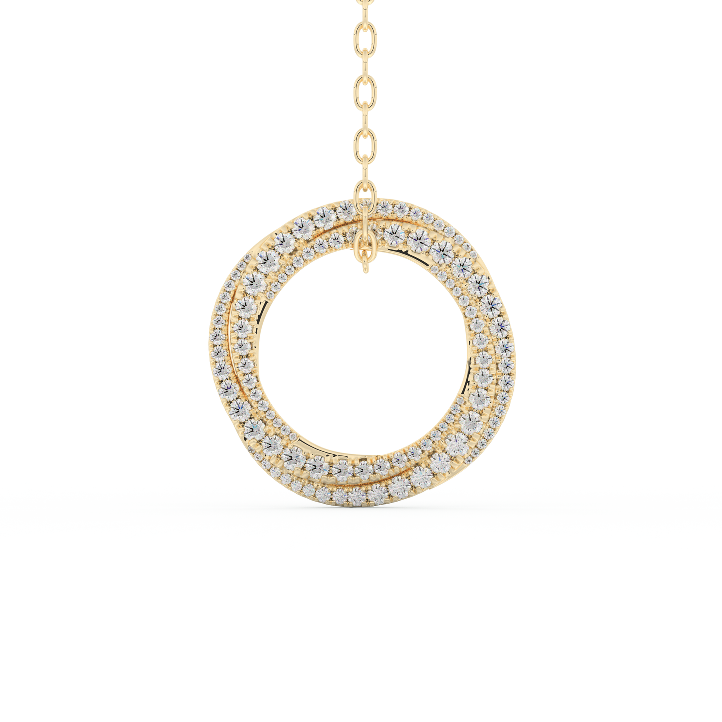 Stunning 1.288 CT Round Moissanite Diamond Spiral Necklace in Solid Gold