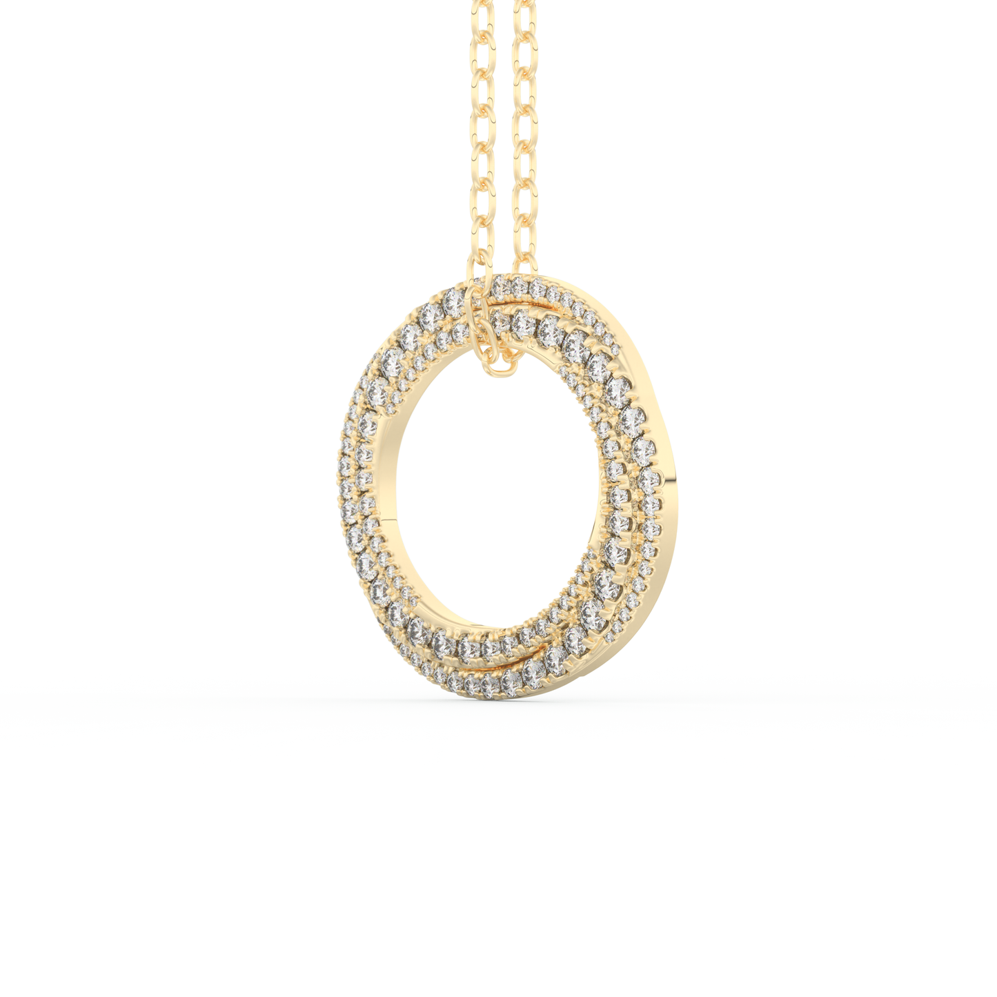 Stunning 1.288 CT Round Moissanite Diamond Spiral Necklace in Solid Gold
