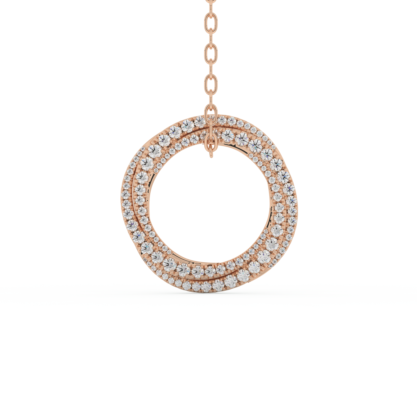 Stunning 1.288 CT Round Moissanite Diamond Spiral Necklace in Solid Gold