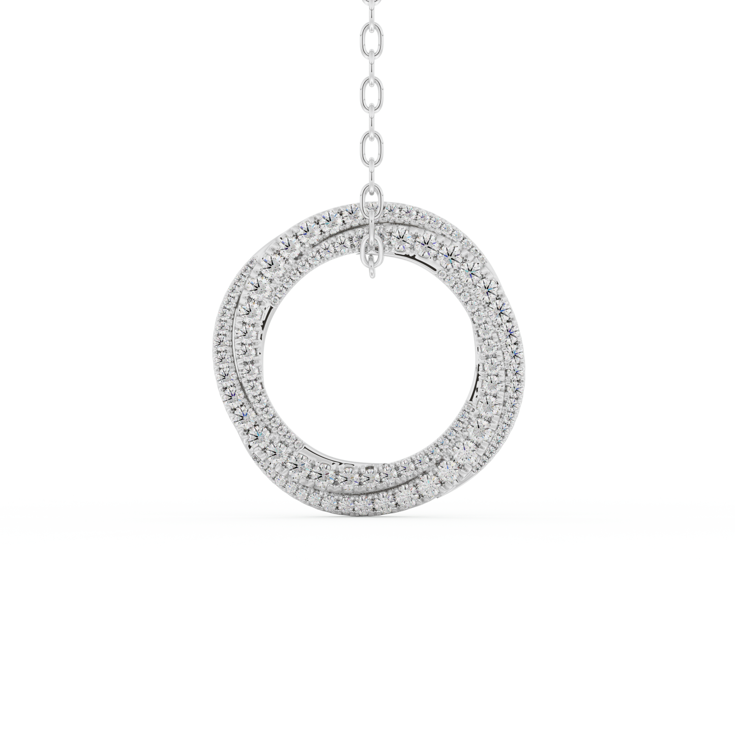 Stunning 1.288 CT Round Moissanite Diamond Spiral Necklace in Solid Gold