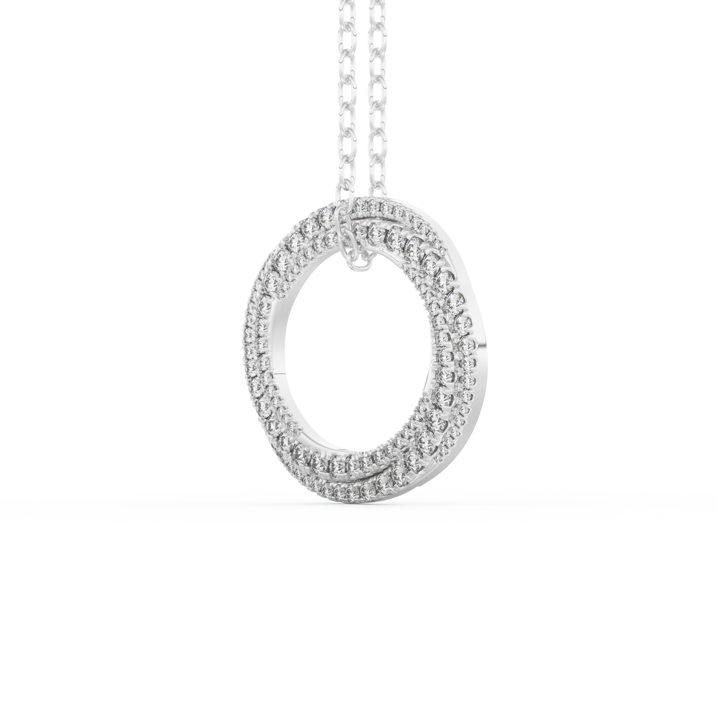 Stunning 1.288 CT Round Moissanite Diamond Spiral Necklace in Solid Gold