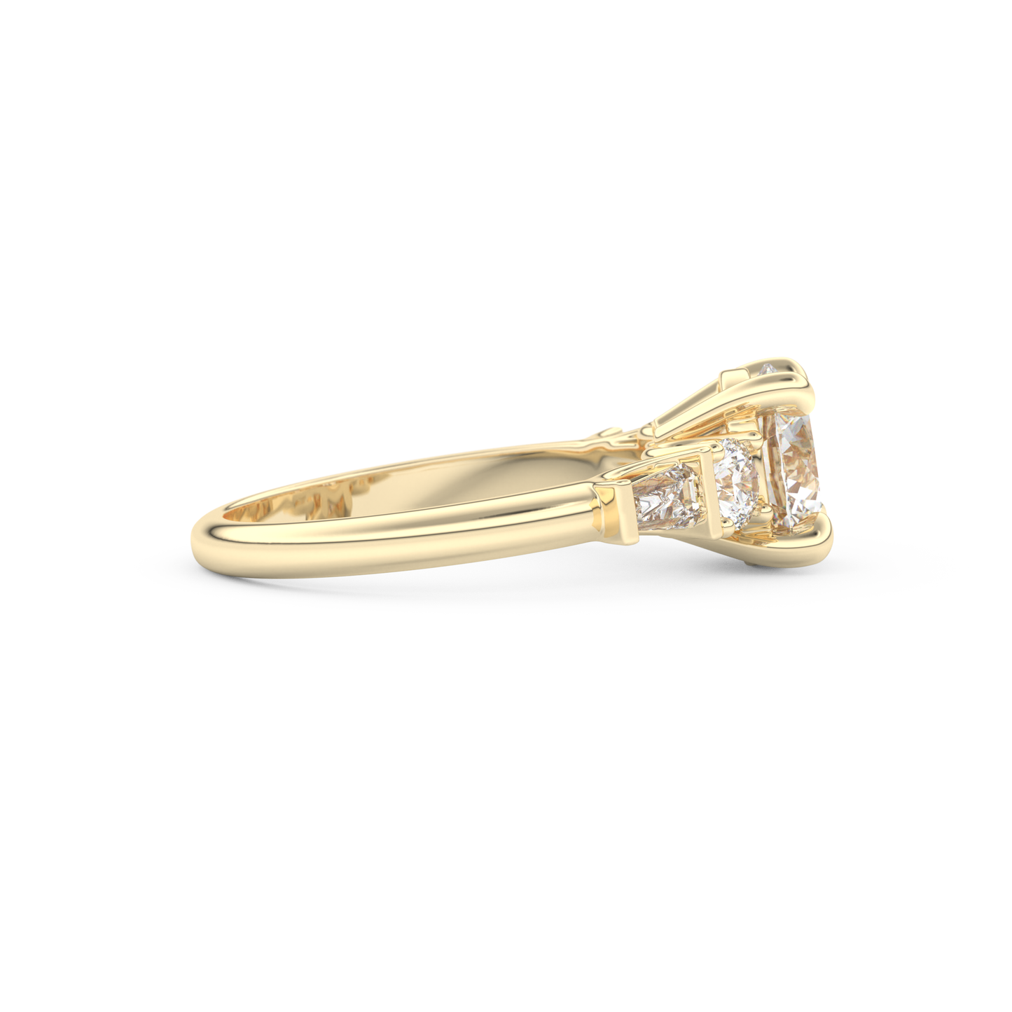 Round Cut 1.5 Carat Moissanite Ring – Cluster Setting in Gold